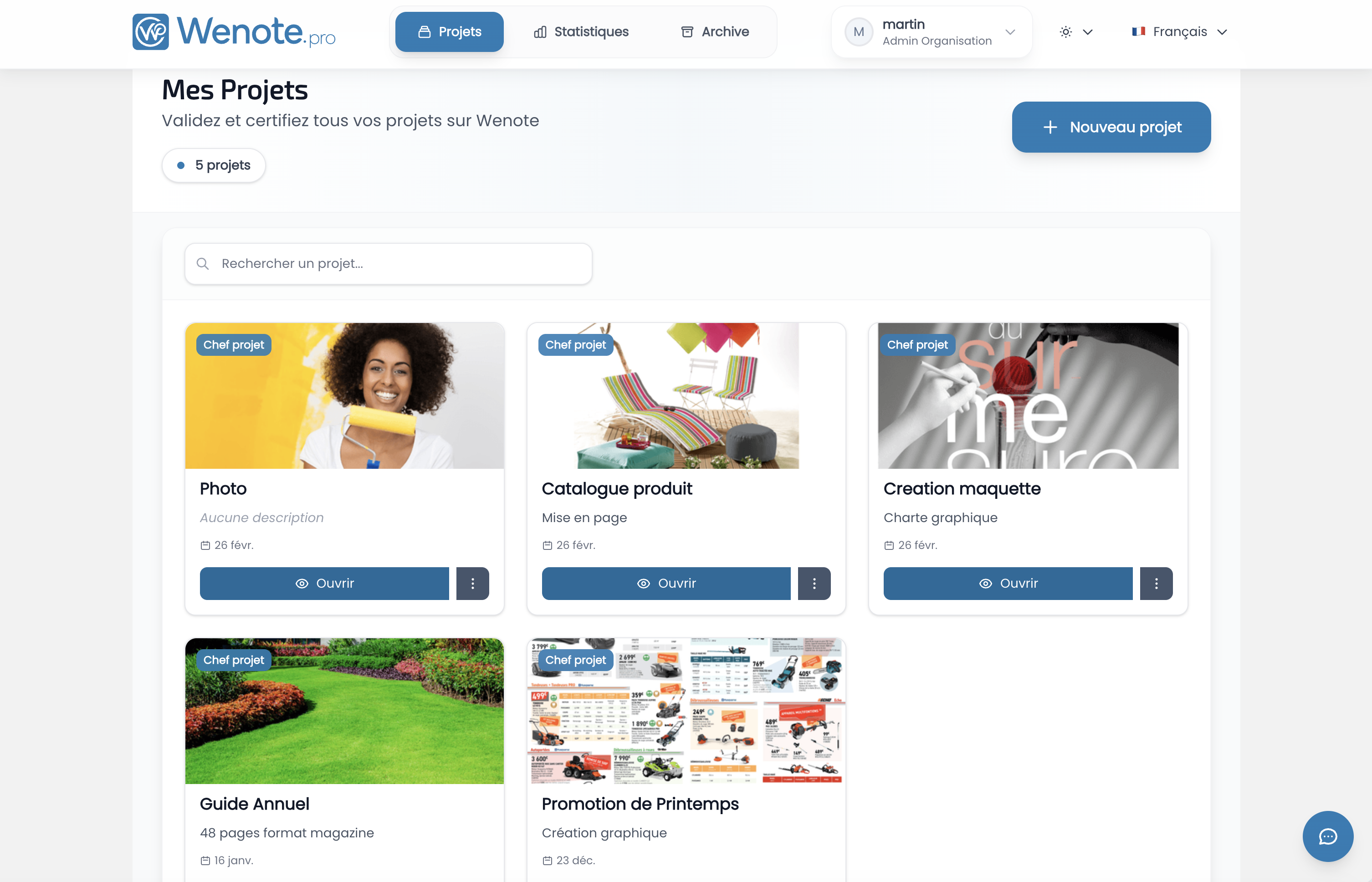 Interface Wenote.pro